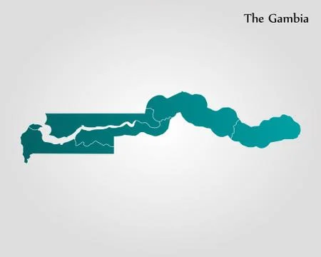 Map of the Gambia Stock Illustration