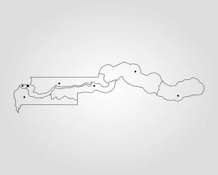 Map of the Gambia Stock Illustration