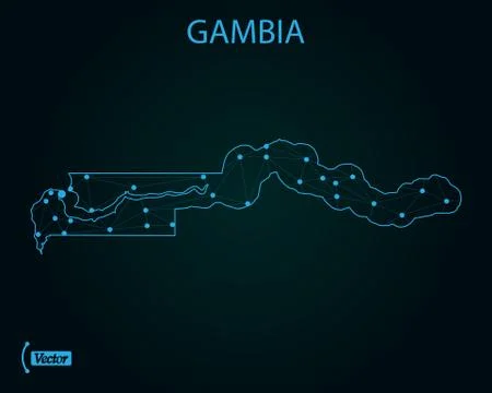 Map of Gambia. Vector illustration. World map Illustrazione stock