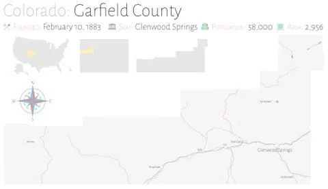 Map of Garfield County in Colorado Stock Illustration
