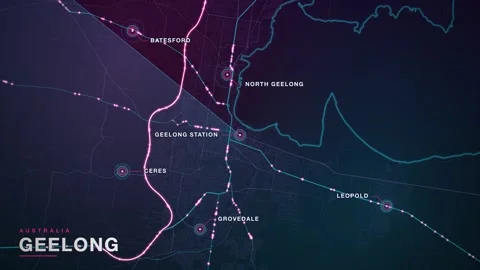 Map of Geelong 스톡 동영상 341058853