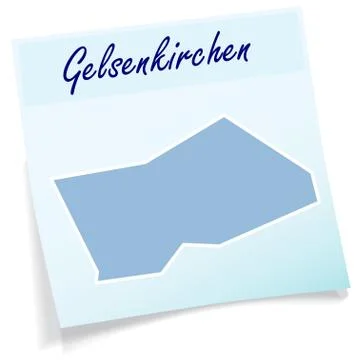 Map of gelsenkirchen as sticky note Stock Illustration