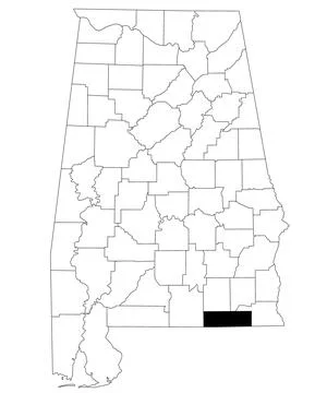 Map of Geneva County in Alabama state on white backround. single County map.. Stock Illustration