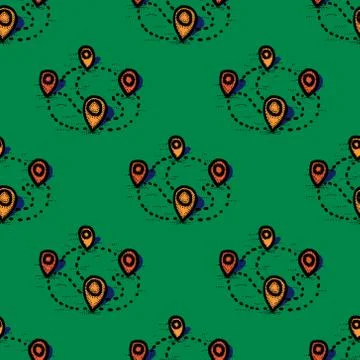 Map geo tag seamless pattern Illustrazione stock