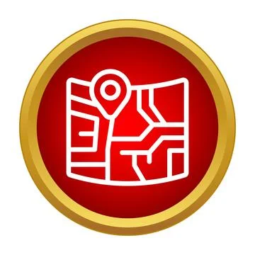 Map with geolocation pin icon for navigation Stockillustratie