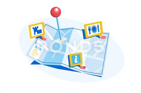 Map with geolocation pin Stock Illustrationen