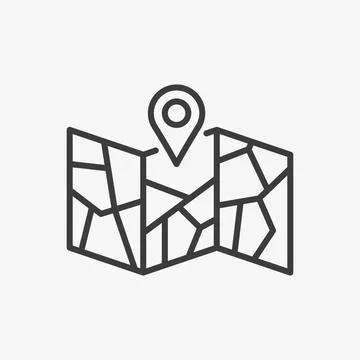 Map with geolocation tag. GPS location icon Stock Illustration
