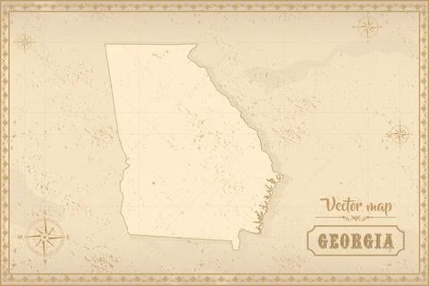 Map of Georgia in the old style Stock Illustration