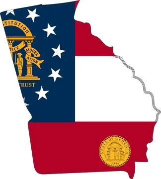 Map of Georgia State USA Stock Illustration