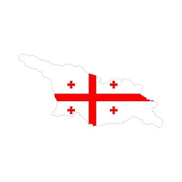Map of Georgia. Vector design isolated on white background. Stock Illustration