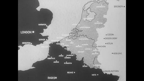 Map of German advance Video stock 103387377