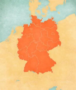 Map of Germany - All States Stock Illustration