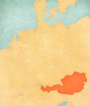 Map of Germany - Austria Stock Illustration
