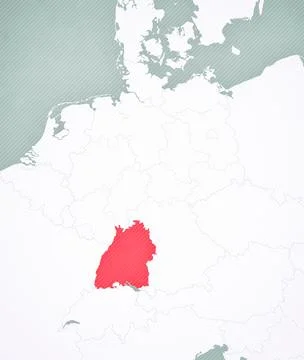 Map of Germany - Baden-Wurttemberg Stock Illustration