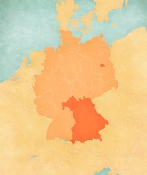 Map of Germany - Bavaria and Berlin Stock Illustration