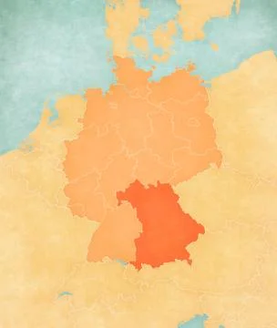 Map of Germany - Bavaria Stock Illustration