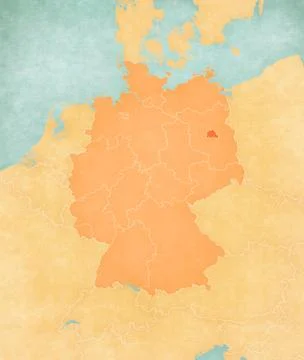 Map of Germany - Berlin Stock Illustration