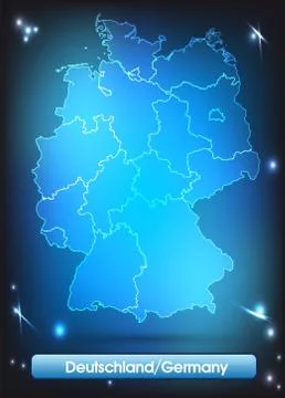 Map of germany with borders with bright colors Stock Illustration