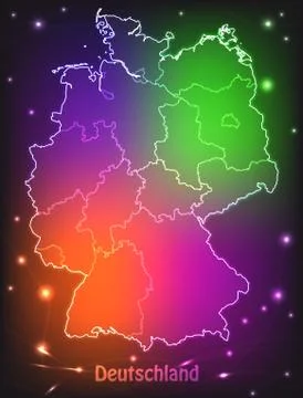 Map of germany with borders with bright colors Stock Illustration