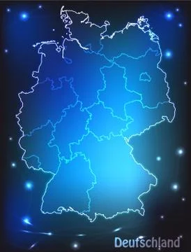 Map of germany with borders with bright colors Stock Illustration