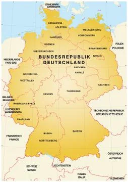 Map of germany with borders Stock Illustration