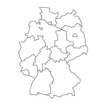 Map of Germany devided to 13 federal states and 3 city-states - Berlin, Bremen Stock Illustration