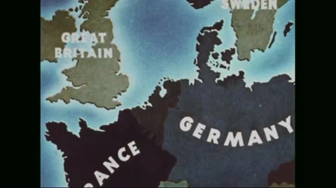 Map of Germany displaying the plan to successfully bombard Wilhelmshaven Stock Footage
