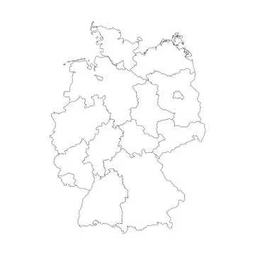 Map of Germany divided to federal states 스톡 일러스트