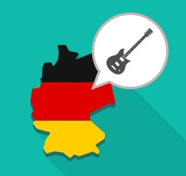 Map of Germany with  an electric guitar Stockillustratie