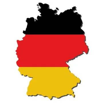 Map of germany with flag Stock Illustration