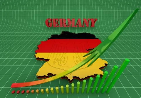 Map of germany with flag Stock-Illustration