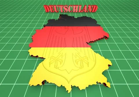 Map of germany with flag Stock-Illustration