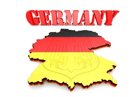 Map of Germany with flag Illustrazione stock