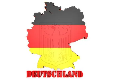 Map of Germany with flag 스톡 일러스트