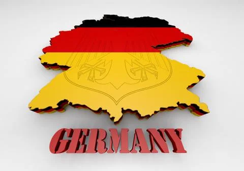 Map of Germany with flag Stock-Illustration