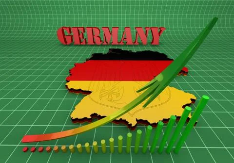 Map of Germany with flag Illustration