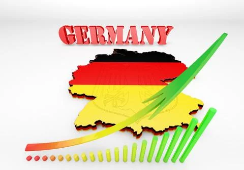 Map of Germany with flag Stock-Illustration