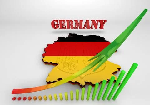 Map of Germany with flag Illustrazione stock