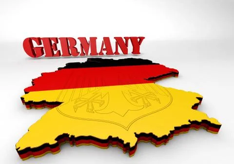 Map of Germany with flag Illustration
