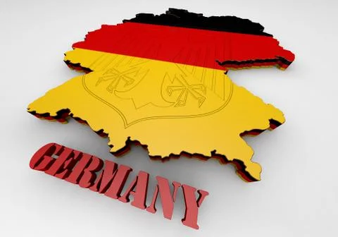 Map of Germany with flag Stock-Illustration