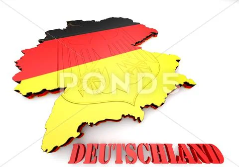 Map of Germany with flag Illustrazione stock