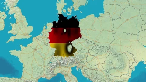 Map of Germany Stock Footage 296475051