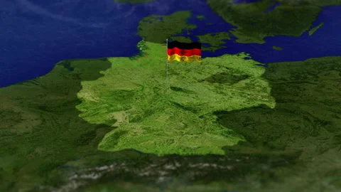 Map of Germany with German flag Vidéo 231393033