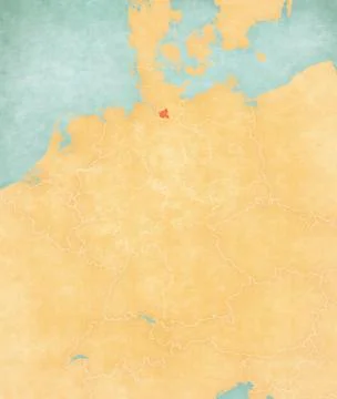 Map of Germany - Hamburg Stock Illustration