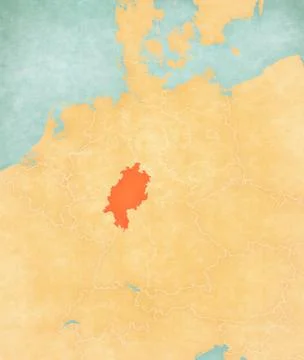 Map of Germany - Hesse Stock Illustration