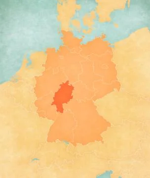 Map of Germany - Hesse Stock Illustration