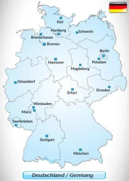 Map of germany Stock Illustration