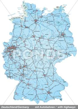 Map of germany Stock Illustration