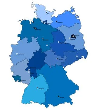 Map of germany Stock Illustration