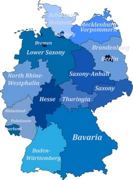 Map of germany Stock Illustration